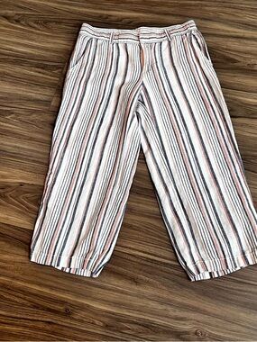Liz Claiborne Striped Wide Leg Capri Pants Size XS